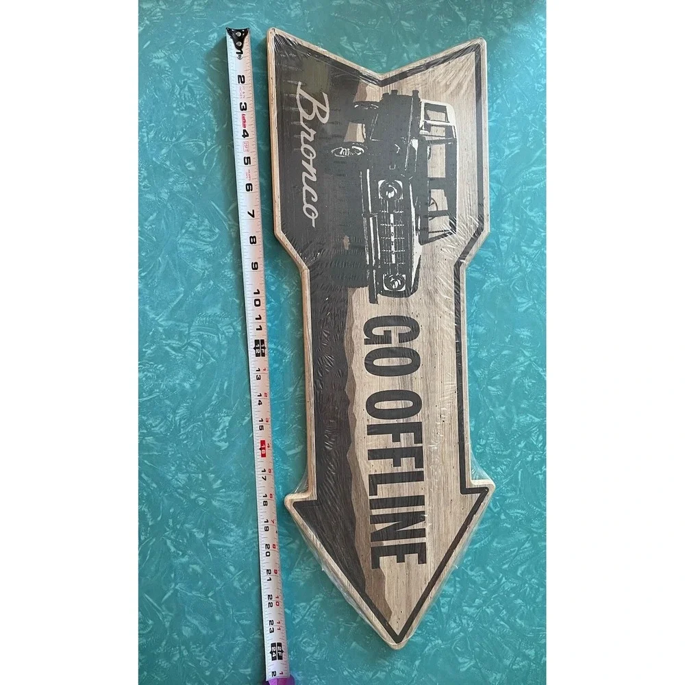 FORD BRONCO ARROW WOOD SIGN 24 X 8.5